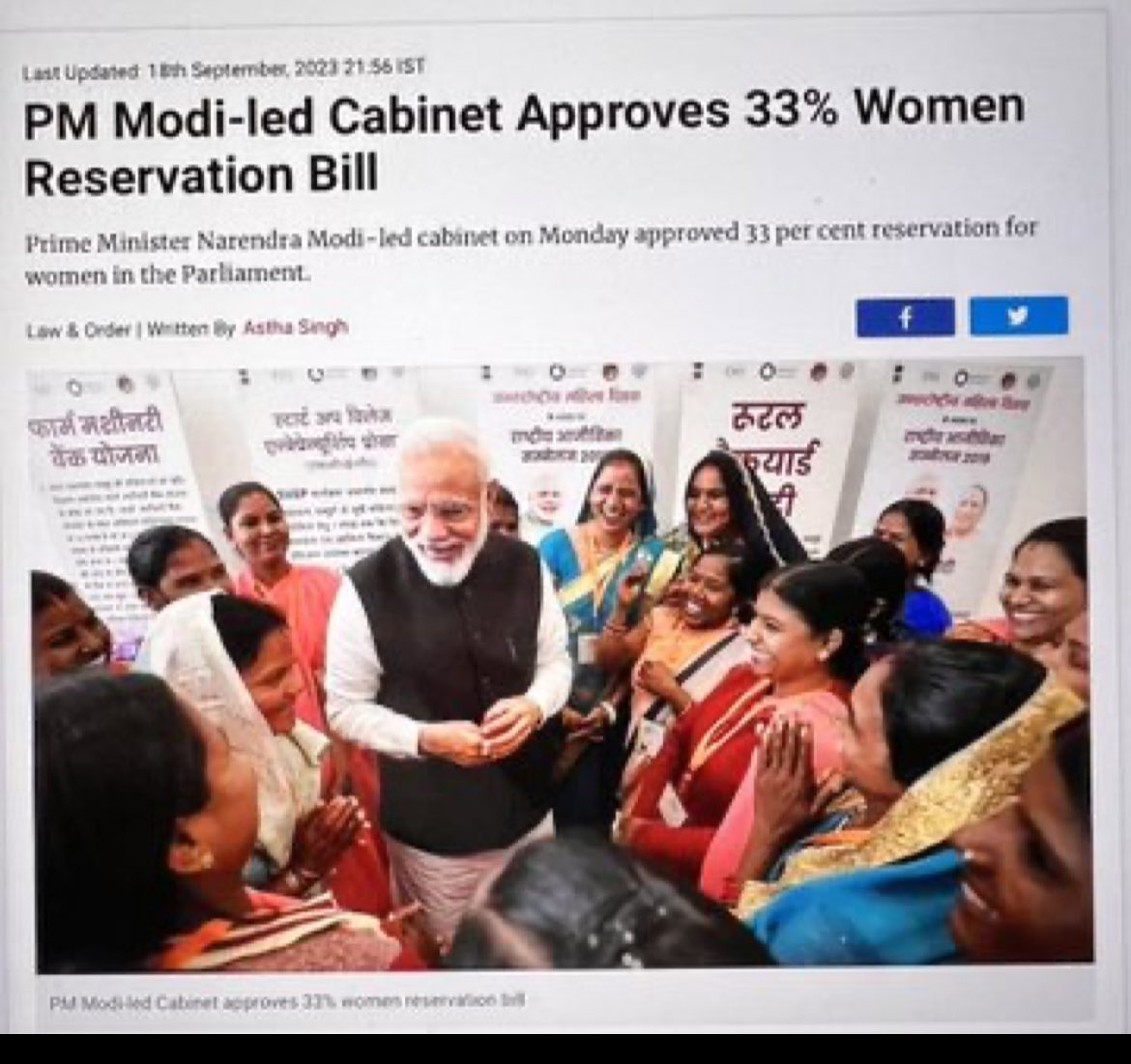 callmekartikey's tweet photo. Birthday modi ji ka gift sbko de dia 

33% reservation is a big deal

Waiting for INDI alliance to say 50 kyu ni kia🤡

#WomenReservationBill #HistoricSession #ParliamentSpecialSession https://t.co/7Nq960KkhF