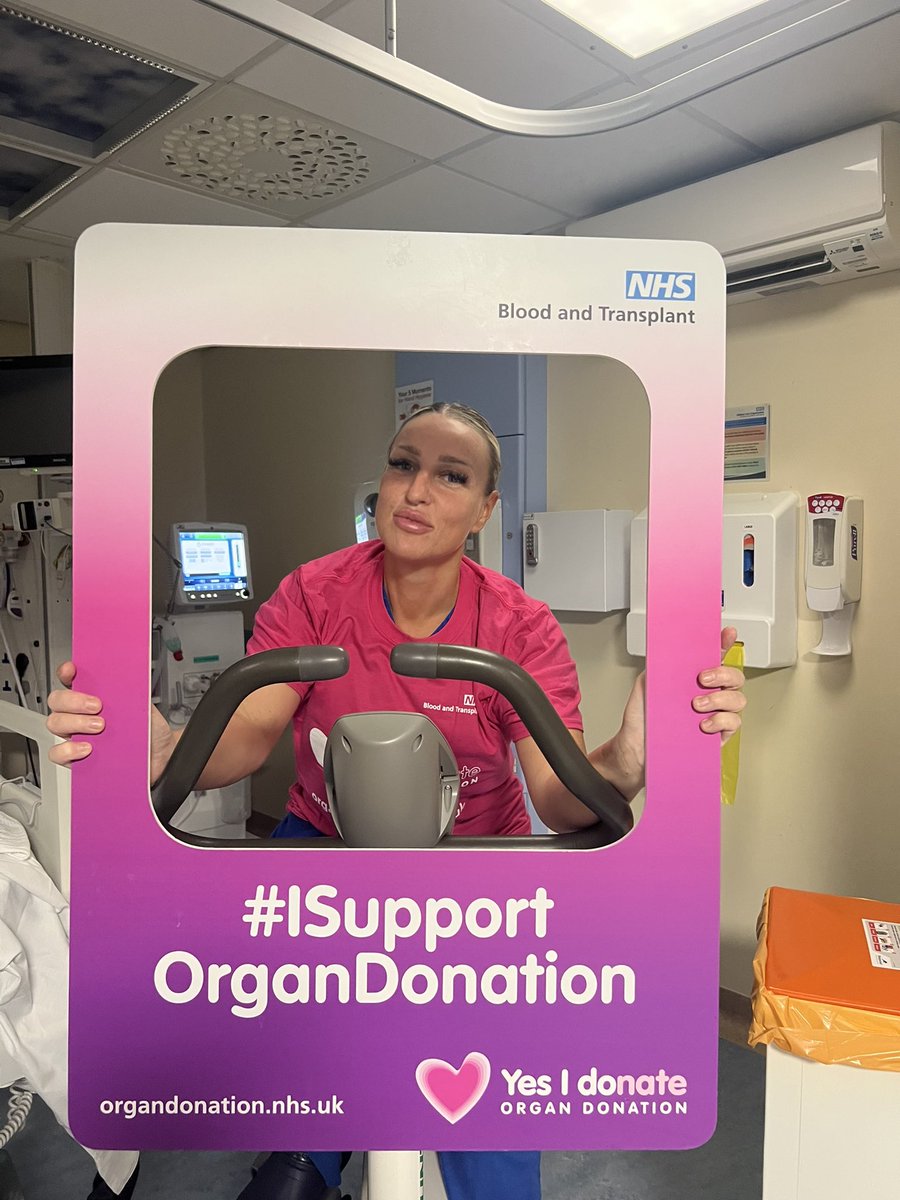 Some of the #ICU team @OldhamCO_NHS have been making the miles count during breaks on the static bike for #OrganDonationWeek #RaceforRecipients @R4R2023 #YesIDonate #TeamNCA #NeedaComfierSeatThough