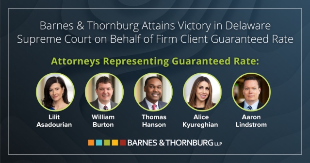 The Delaware Supreme Court recently ruled that insurance coverage is available for FCA claims under a D&amp;O policy. Please join us in congratulating the @BTLawNews attorneys who represented mortgage lender Guaranteed Rate. bit.ly/3PLoKfH