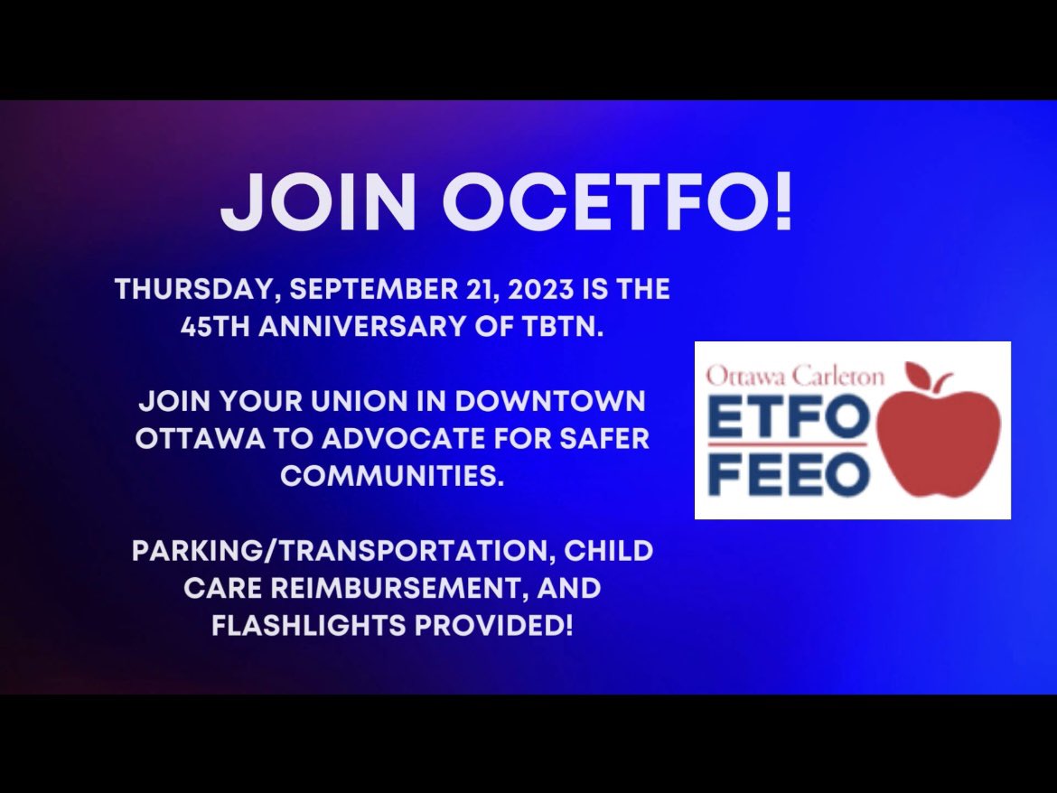 Thank you @OCETFO members for joining us on Thursday Sept 21st #TBTN #OCETFO <a href="/TBTNFoundation/">Take Back The Night®</a> <a href="/ETFOeducators/">Elementary Educators</a>
