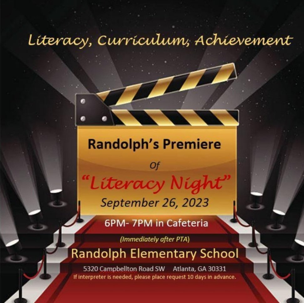 A Literacy Premiere <a href="/RandolphDolphin/">A. Philip Randolph</a> ! Come out on  September 26 @ 6PM for a night of...  LITERACY, CURRICULUM, ACHIEVEMENT!! @MWilson_APRES <a href="/RonMaxwellFCS1/">Ron Maxwell (@FCS)</a> <a href="/FultonCoSchools/">FultonCountySchools</a>