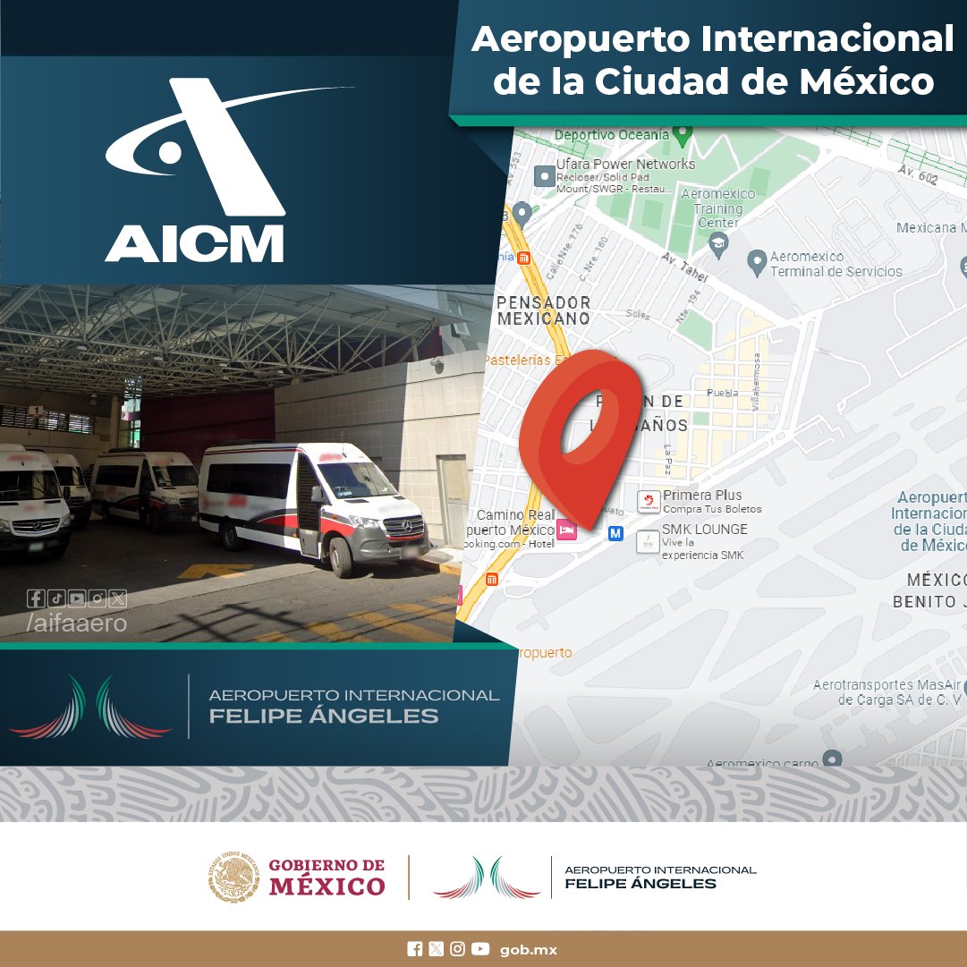 ¿Sabías qué uno de los puntos de abordaje entre el #AIFA y la #CDMX es el #AeropuertoBenitoJuárez? P

Para más información, visita el siguiente enlace:
drive.google.com/file/d/1eFAssJ…
#AeropuertoInternacionalFelipeÁngeles #VuelaAIFA #ConectividadAIFA #AICM #ComoLlegoalAIFA