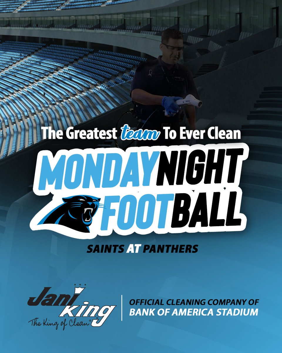JaniKingClean's tweet photo. Get ready to witness Jani-King's brilliance under the #MNF lights at @BofAstadium! ๐โจ As the stars take the field, Jani-King cleaning teams take center stage in keeping every corner of the stadium spotless.
#MNF #NFL #ESPN #KeepPounding #KingofClean #GreatestTeamToEverClean https://t.co/QrpNTh1AfI