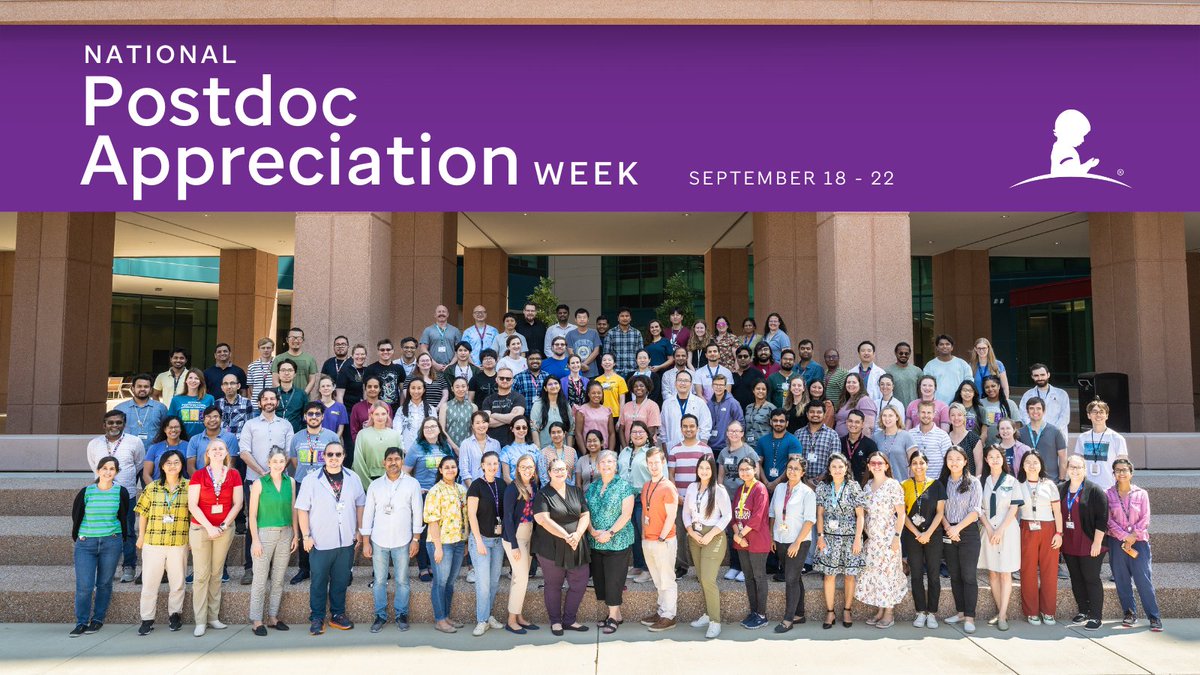 StJudeResearch's tweet photo. This @nationalpostdoc Appreciation Week, we celebrate the 317 postdoctoral fellows from 50 countries who attend St. Jude. Without basic and translational research, advancing cures would be impossible, as our postdocs play an integral role in advancing research at St. Jude. https://t.co/5ZpwrqO2h3