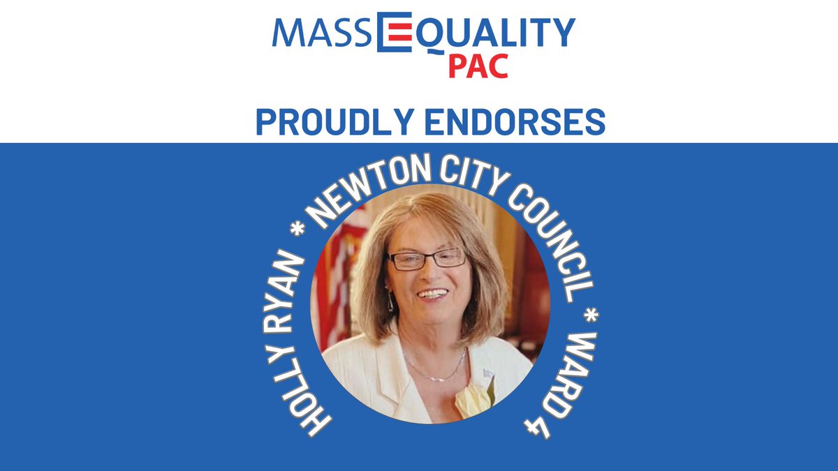 MassEqualityPAC's tweet photo. We are proud to endorse
@HollyRyanMA in her bid for reelection for Ward 8 Newton MA! https://t.co/xF5TUukNsI