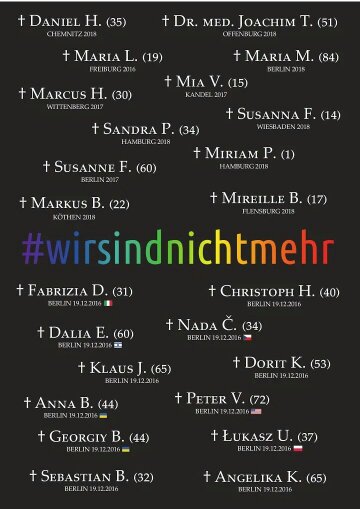 In Gedenken an alle Opfer, die vergewaltigt und ermordet wurden.  Viele sind gekommen und hatten nie vor sich zu integrieren. Sie treffen in Germany auf eine Gesellschaft,  die verlernt hat wehrhaft zu sein.

⚠️ Nicht alle Migranten sind kriminell!⚠️