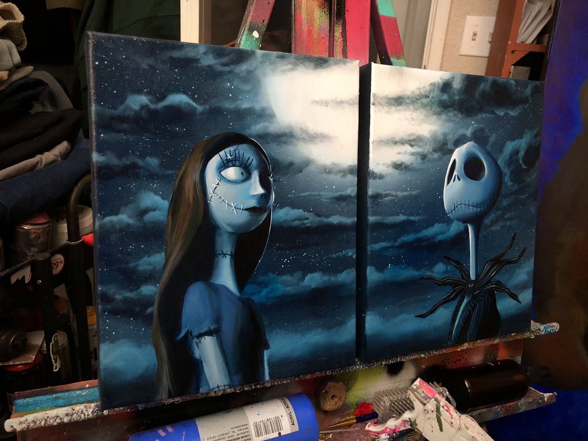 fin89fin89's tweet photo. New painting 🖼️ done ☑️
“Jack&Sally” acrylic on canvas. (My blending skills on point ) #fin89 https://t.co/TzyqhniP6i