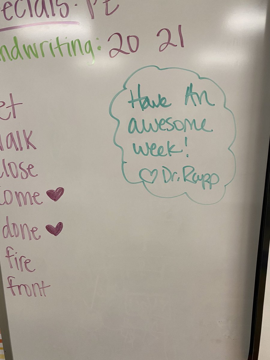 I’m so proud to work in a district where the superintendent takes time out of her day to visit classrooms and leave notes of encouragement!