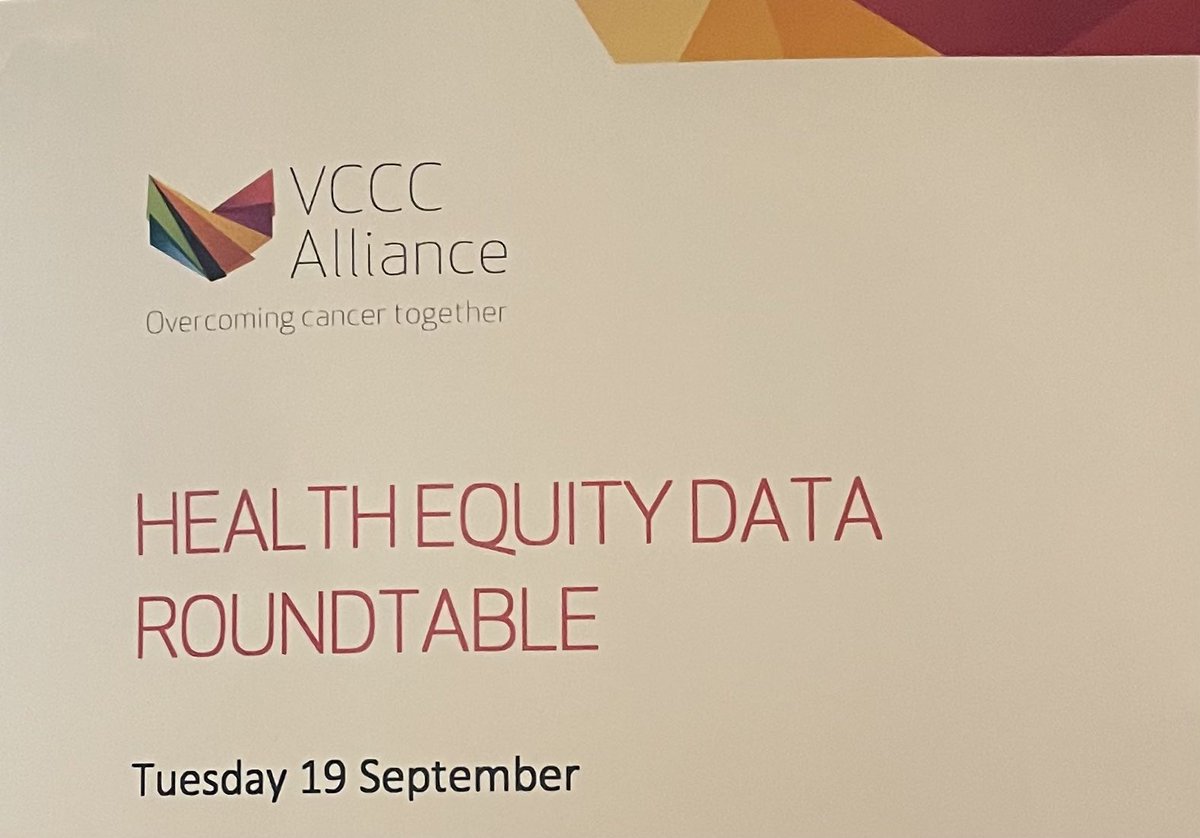 Very excited to be invited to participate in the @VCCCAlliance Health Equity Data Roundtable in Naarm today. Here’s to improved data for better health outcomes!