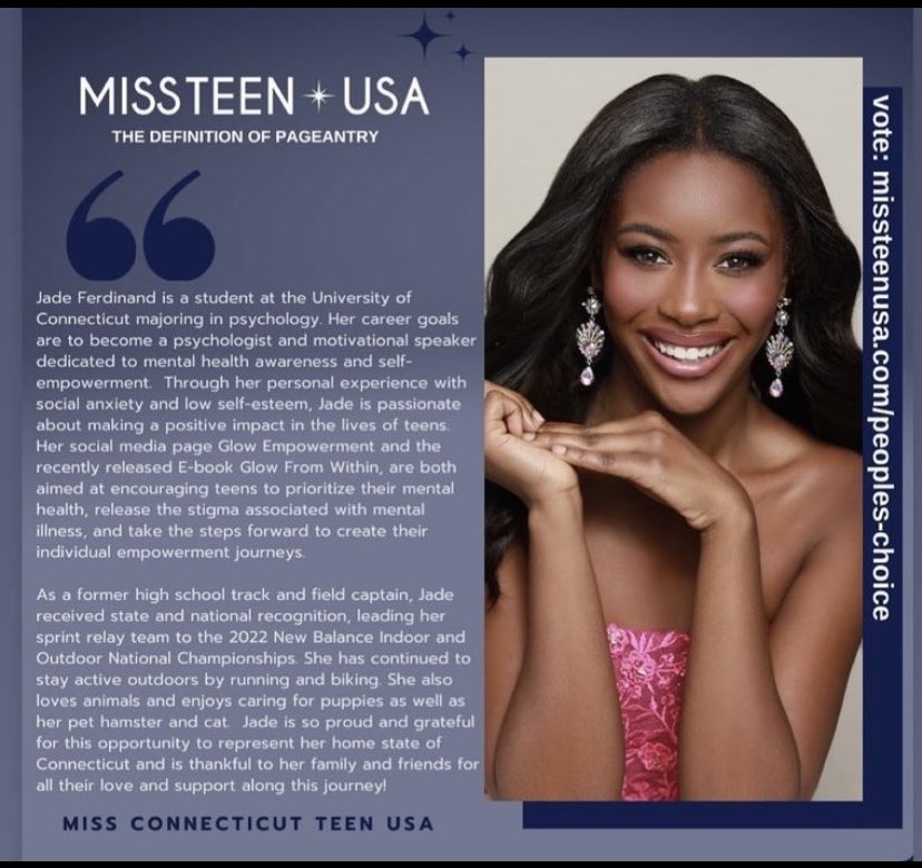barbe1009's tweet photo. Meet Jade ⁦@missctteenusa⁩ !  She is heading out to ⁦@MissTeenUSA⁩ .  Don’t forget to tune in to watch ⁦@missctteenusa⁩ compete for ⁦@MissTeenUSA⁩ on September 28th on CW plus!  #missteenusa #thedefinitionofpageantry https://t.co/hou5XefLye