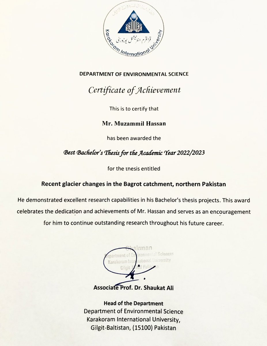 Javed Hassan, PhD (@javed_hassn) on Twitter photo Next generation of glacier researchers are making impressive strides! 🏔️ ❄️Congratulations <a href="/Muzammilsheen/">Muzammil Hassan</a> on your graduation and well-deserved best undergrad thesis award on glacier change 🎓 Next generation of glacier researchers are making impressive strides! 🏔️ ❄️Congratulations <a href="/Muzammilsheen/">Muzammil Hassan</a> on your graduation and well-deserved best undergrad thesis award on glacier change 🎓