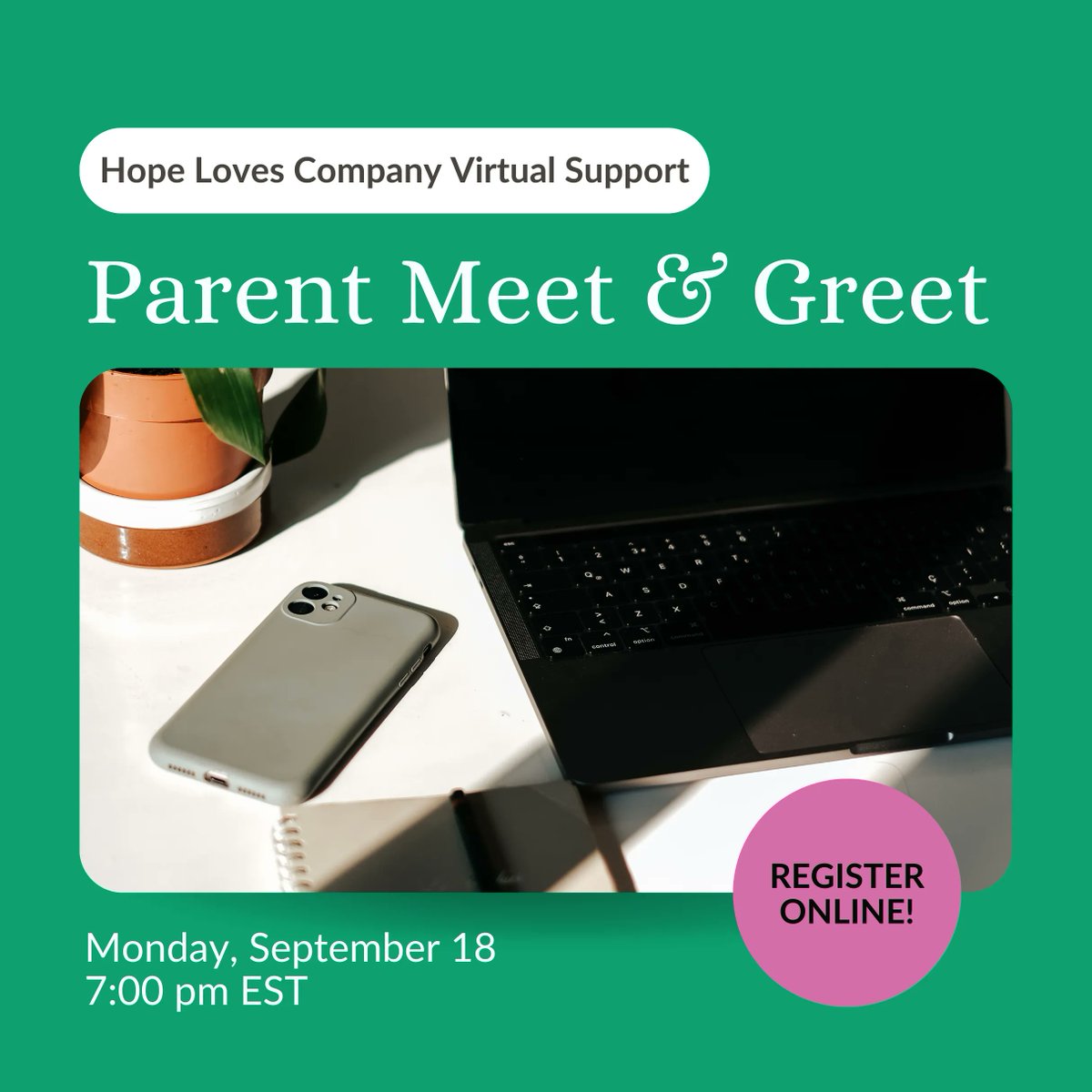 Join us TONIGHT for our 'Parent Meet & Greet' virtual call at 7 PM EST.  Meet & Greets are facilitated by Hope Loves Company's founder, Jodi O'Donnell-Ames. For more information: buff.ly/3cmHktC Register here: buff.ly/3Zo8SCX #HLCVirtualprograms #ALSawareness