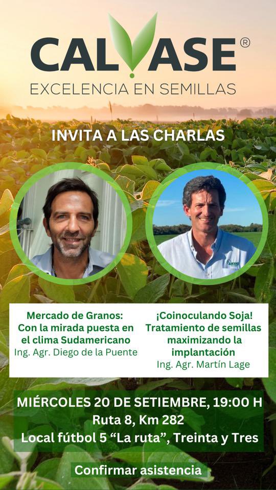 Los invitamos a participar de dos muy buenas charlas en Treinta y Tres 🙌

🗓️ Miércoles 20 
⏰ 19 horas
👉 <a href="/lageycia/">Lage y Cía. S.A.</a> y <a href="/NovitasARG/">Nóvitas S.A.</a> <a href="/ddlp_ddlp/">Diego de la Puente</a>