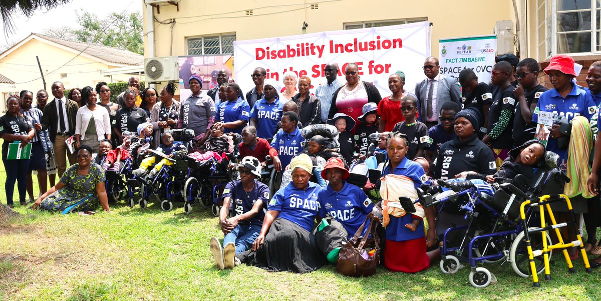 FACTzim's tweet photo. Creating an enabling environment for equal participation &amp; opportunities, leaving no one behind.
#snippets from today's distribution of assistive devices for project participants with disabilities under the @UsaidZimbabwe supported SPACE for OVC project which was held in Mutare. https://t.co/s8htUrdh38