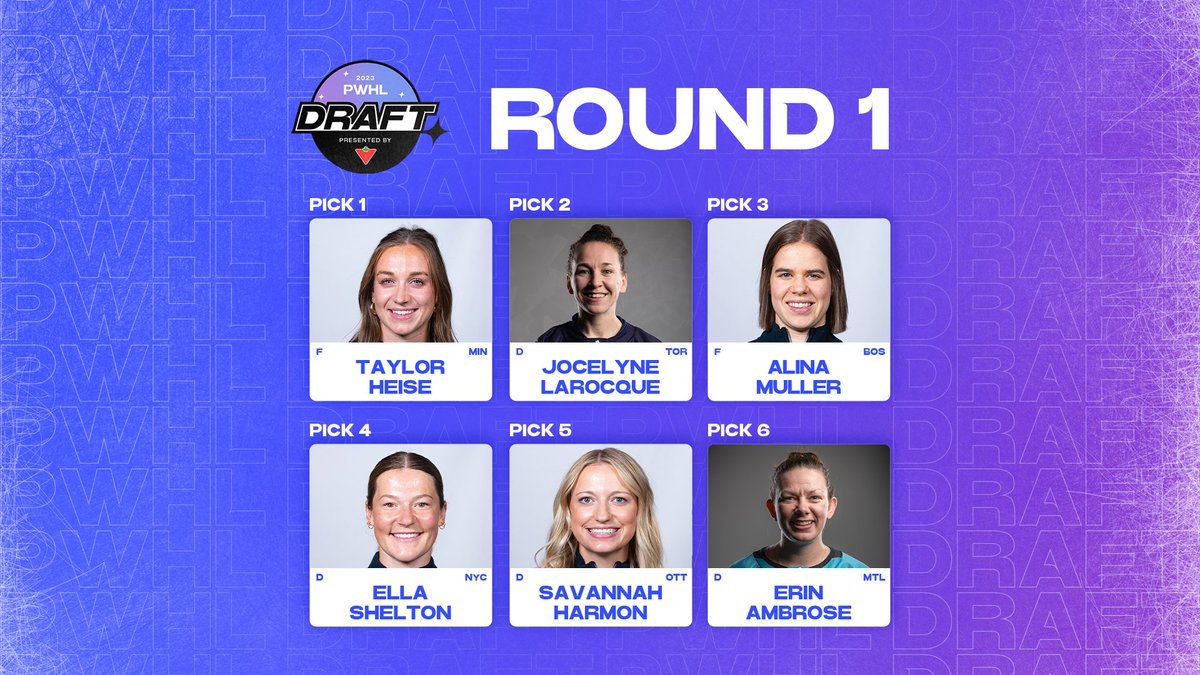 thepwhlofficial's tweet photo. Our round one draftees. ✨️😄 https://t.co/jtTgdFsq5j