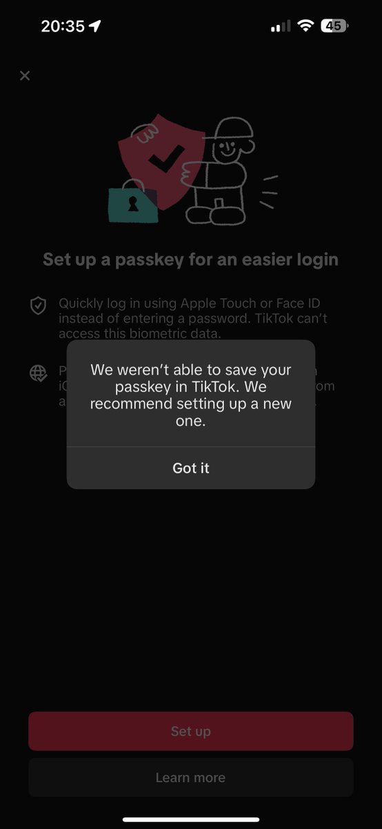 Jeremias2037's tweet photo. @1Password Saving a @TikTokSupport Passkey in 1Password on iOS doesn‘t work https://t.co/VlhWurxofO