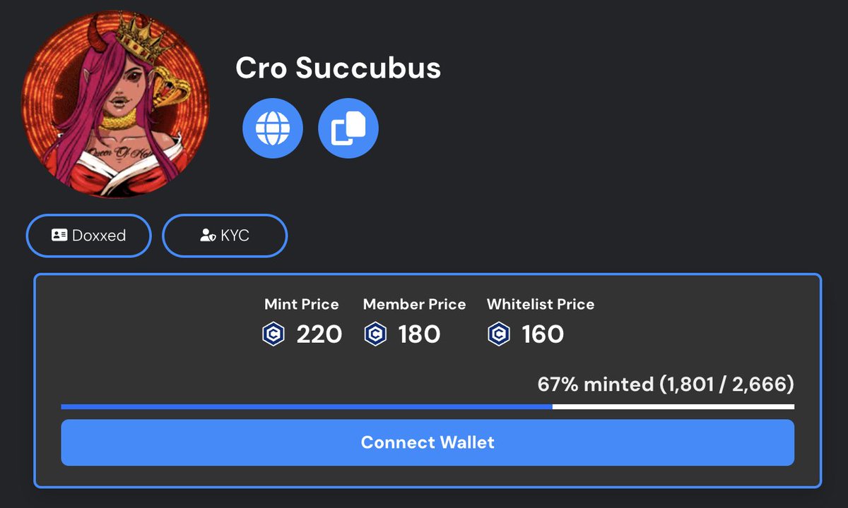 We reached 1,800 minted Succubus, each one with its own special and very diabolical characteristics. ❤️‍🔥

Thank you, demons!

#nft #crosuccubus #ebisusbay #cro