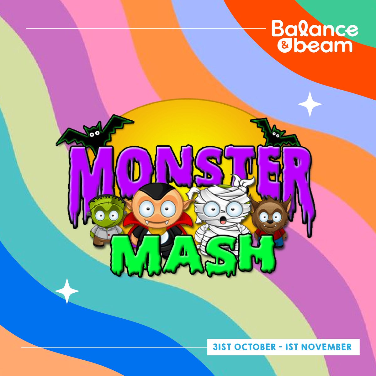 BalanceAndBeam's tweet photo. Will you be joining us for our Monster Mash Gym Camp? 👻

Our qualified coaches are enthusiastic, engaging and fun. They will support your child in making new friends and encouraging physical activity and healthy habits and routines.

Book Now - https://t.co/c7UPW6XNQ5 https://t.co/Y6KBFGZDZc