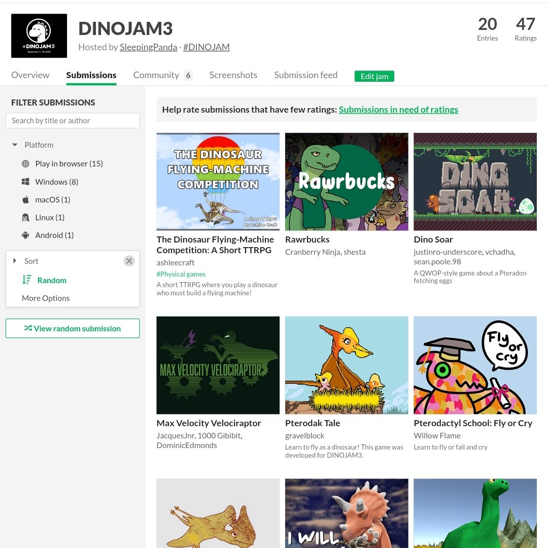 DINOJAMofficial's tweet image. Congratulations to all dino jammers! 🦕 🎉

This 3rd edition we have a total of 20 entries so far

Voting period starts right now!

#gamejam #dinojam #gamedev