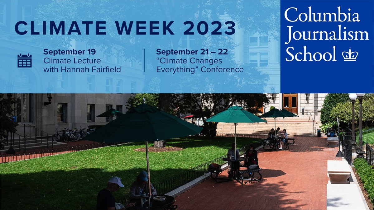 Welcome to #ClimateWeekNYC! During #ColumbiaClimateWeek, CJS is hosting several events, and celebrating the climate leaders within our community. Learn more about what's coming: journalism.columbia.edu/climate-week-23