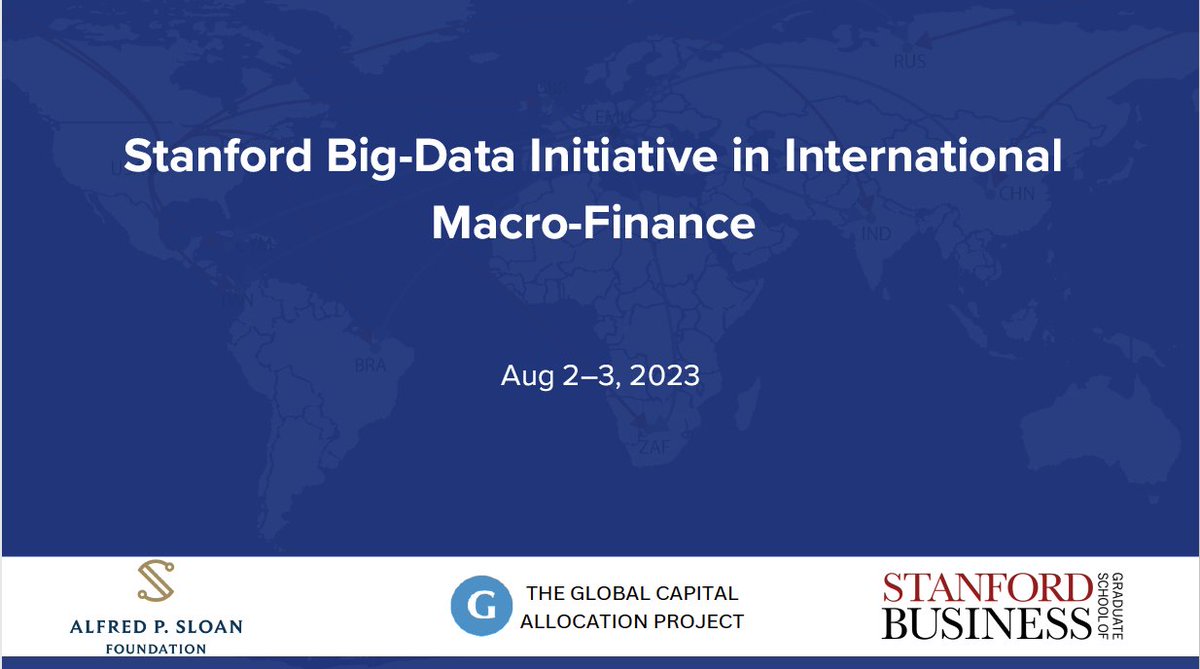 Interested in international macroeconomics and finance? The website below has all the materials from the Stanford Initiative, a two-day workshop that aims to get PhD students started in research in the field. 1/n stanford.io/3lKp3X5