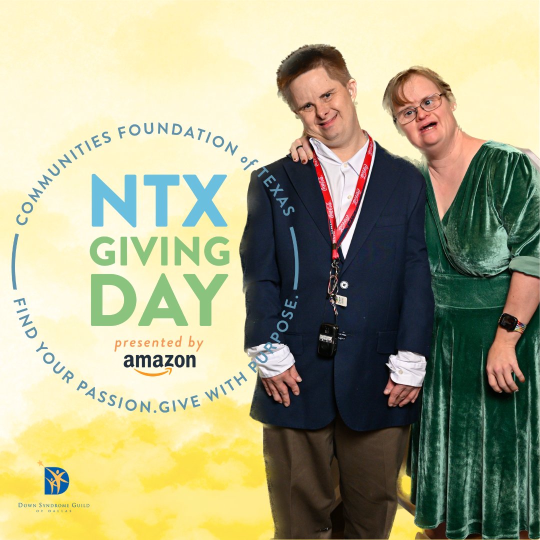 Give with purpose 🌟 Give to the Down Syndrome Guild of Dallas to ensure we continue to provide accurate and current information, resources, and support for people with Down syndrome, their families and the community.

#NTXGivingDay2023 #FindYourPassionGiveWithPurpose