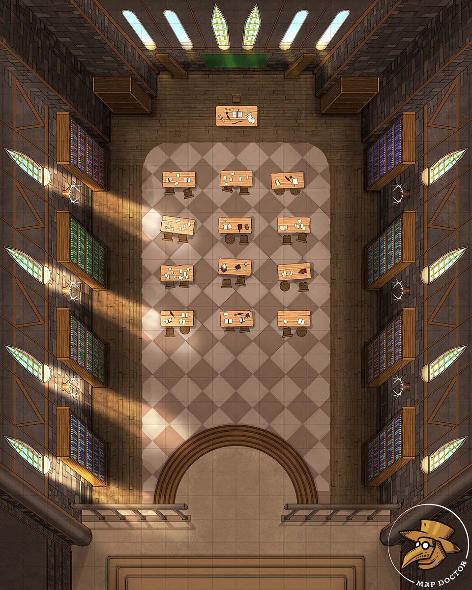 mapdoctor7's tweet photo. The first official new map as Map Doctor! I am super excited to open a new chapter of my life, and the first map is a synonym for literature and learning new things - classroom!
My supporters get Hi-Res maps, a total of 8 map variations, PDFs for print, and Foundry modules.
#DnD https://t.co/WHbeDvj4am