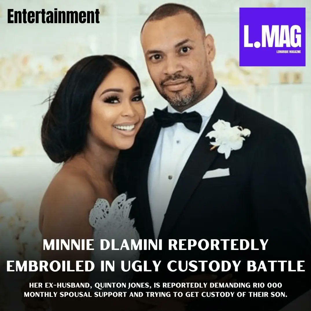 Lemarque_sean's tweet photo. Her ex-husband, Quinton Jones, is reportedly demanding R10 000 monthly spousal support and trying to get custody of their son 💔.
The news comes a few days after Minnie hinted at a custody battle on her Instagram stories.

#minniedlamini #quintonjones #LMAG #LEMARQUEMAGAZINE https://t.co/wyGrn1I2sY