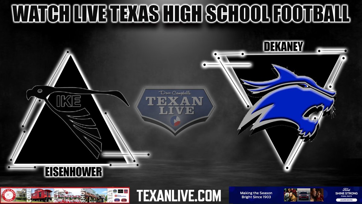 WATCH THIS FOOTBALL GAME LIVE
Eisenhower vs Dekaney
Thursday 9/21/2023
<a href="/proftomvenne/">Thomas Venne</a> &amp; <a href="/JTBarrettCFB/">JT Barrett</a> on the call
Coverage begins at 7pm
For the Live Link Click Here: bit.ly/48iN9Ao

#TXHSFB <a href="/dctf/">Dave Campbell's — TexasFootball.com</a>
