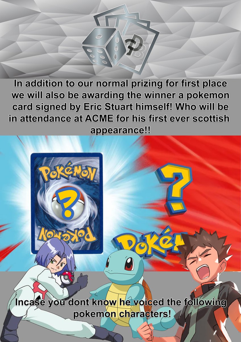 Free to play tournaments @Acmecomiccon details in events below.

Pokemon - fb.me/e/2XQwthCUG
Yu-Gi-Oh! - fb.me/e/gXUyHkycs

#Pokemon #yugioh #yugiohtcg