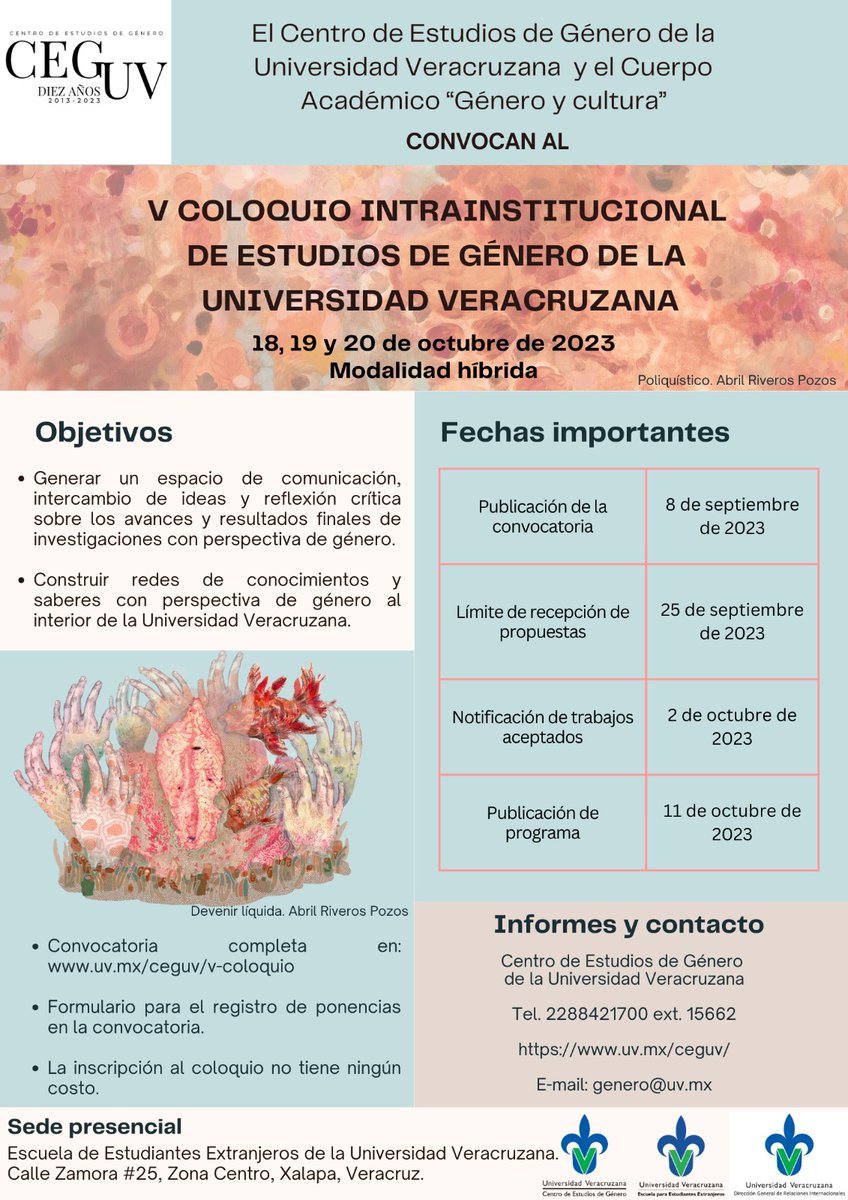 GENEROUV's tweet photo. ¿Haces investigación con perspectiva de género en la Universidad Veracruzana?
¡Nos interesa conocer tu trabajo y crear redes contigo!
Fecha límite para envío de resúmenes: 25 de septiembre de 2023.
https://t.co/7vcSTYkcnd https://t.co/XInAzjM8N2
