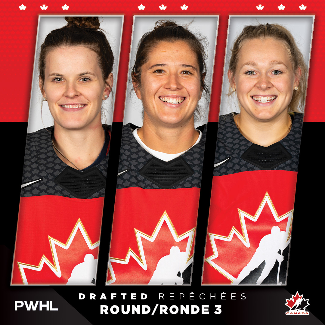 Half of Round 3 is 🇨🇦 content!

La moitié des joueuses choisies en 3e ronde sont des Canadiennes!

🍁 <a href="/Soupy_35/">Kristen Campbell</a> (14-TOR)
🍁 <a href="/ratt26/">Jamie Lee Rattray</a> (15-BOS)
🍁 <a href="/Jesss3ldridge/">Jessie Eldridge</a> (16-NY)

#PWHLDraft2023
