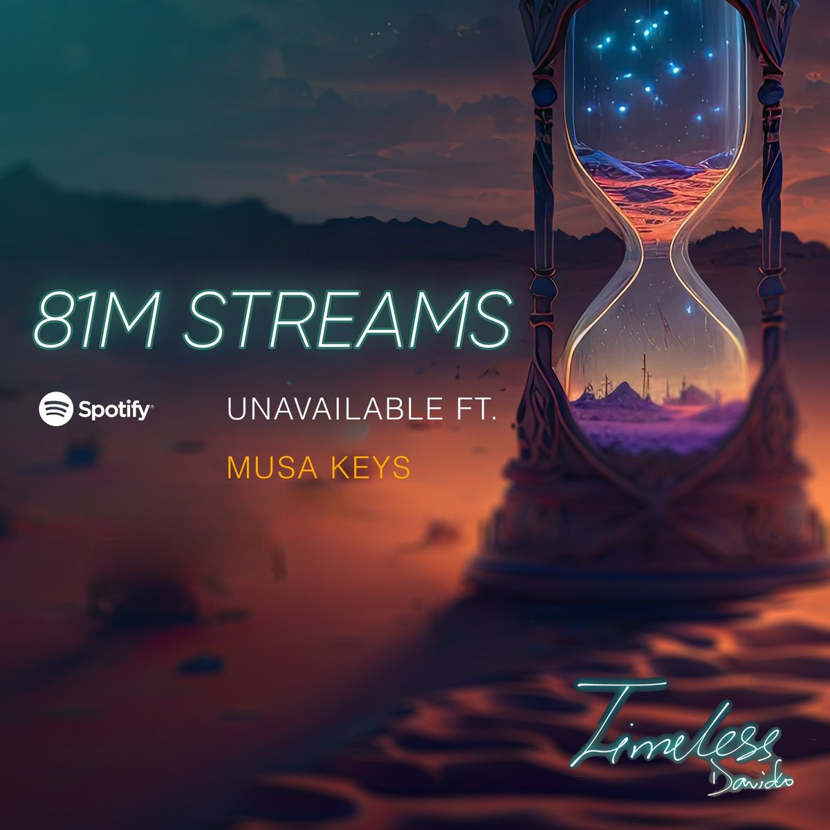 DAVIDO_STATS's tweet photo. .@davido’s “Unavailable” w/@MusaKeyss has surpassed 81 million streams on Spotify. https://t.co/rT8ATg7Ytg