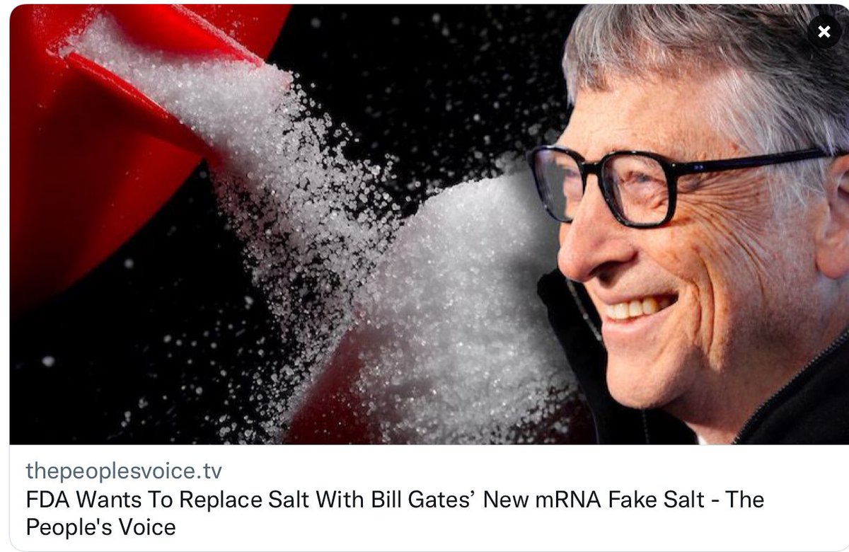 dmills3710's tweet image. #DefundFDA - They Are Useless 

FDA Wants To Replace Salt With “Ba'aI” Gates’ New mRNA Fake Salt

thepeoplesvoice.tv/fda-wants-to-r…