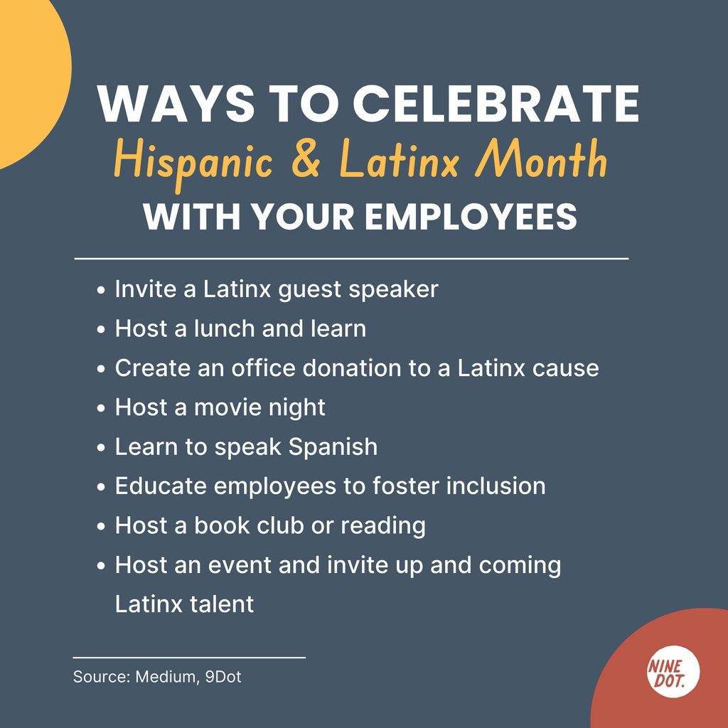 hello9dot's tweet photo. Hispanic/Latinx Heritage Month is here, and at @hello9dot, we're thrilled to announce our upcoming presentation. Our network members will be sharing their expertise on Mexican Heritage! Discover a few tips on how you can join us in celebrating with your employees ✨ https://t.co/OUaql2TXs3
