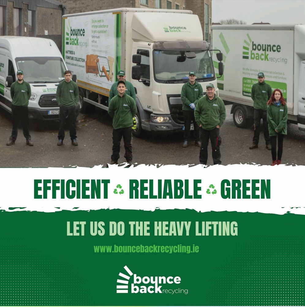 bouncebackrecyc's tweet photo. 🌍 Let's Keep Ireland Green! ♻️

We recycle mattresses and furniture in several areas across Ireland.

Join us in our commitment to sustainability! Visit https://t.co/LYz5rMxwH8 to learn more about where we collect! 💚 

#MattressCollection #BounceBackRecycling #ciculareconomy♻️ https://t.co/XoJeLCB05x