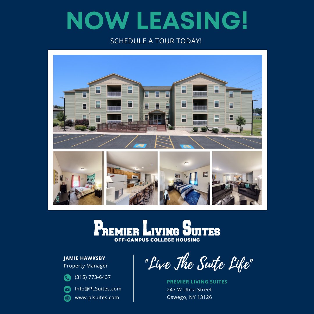 PLSOswego's tweet image. 🐼 NOW LEASING! Only a few spaces left! Reach out today to secure your Fall 2024 Lease.

📍 247 W Utica Street Oswego, NY
☎️ (315) 773-6473
✉️ Email: JamieL@plsuites.com

#PLSOswego #OswegoNY #SUNYOswego #OswegoState #LiveTheSuiteLife #PLSNowLeasing