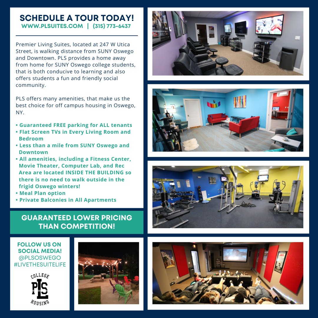 PLSOswego's tweet image. 🐼 NOW LEASING! Only a few spaces left! Reach out today to secure your Fall 2024 Lease.

📍 247 W Utica Street Oswego, NY
☎️ (315) 773-6473
✉️ Email: JamieL@plsuites.com

#PLSOswego #OswegoNY #SUNYOswego #OswegoState #LiveTheSuiteLife #PLSNowLeasing