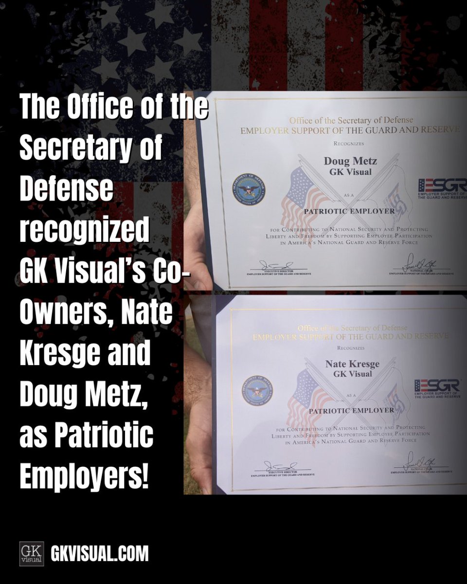 GKVisual's tweet image. 🇺🇸 The Patriot Award reflects the efforts made to support citizen warriors through a wide-range of measures including flexible schedules, time off prior to and after deployment, caring for families, and granting leaves of absence if needed.