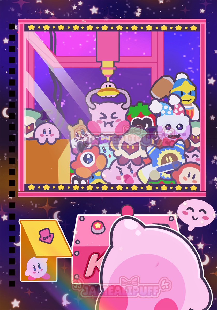 jamealipuff's tweet image. and finally 5/5, Kirby! 
#reusablestickerbook #stickerbook #kirby #nintendo