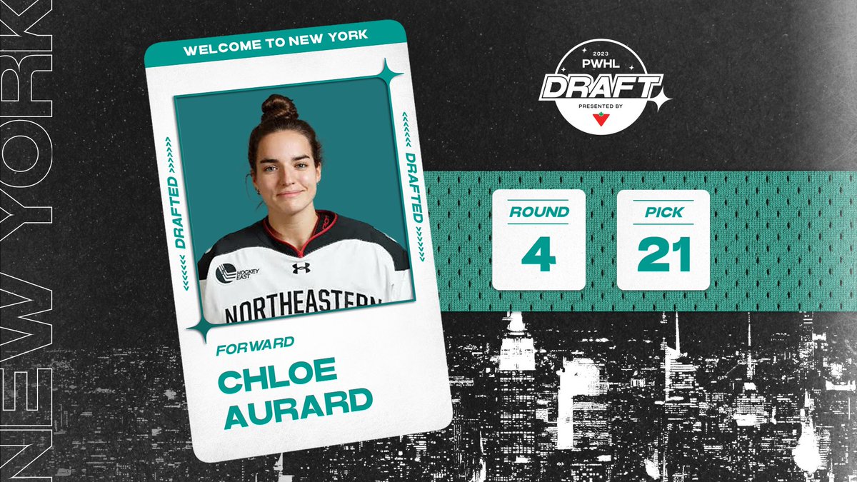 PWHL_NewYork's tweet photo. The concrete jungle welcomes Chloe Aurard💥

#PWHLDraft2023 https://t.co/Hk0AeUVxVk