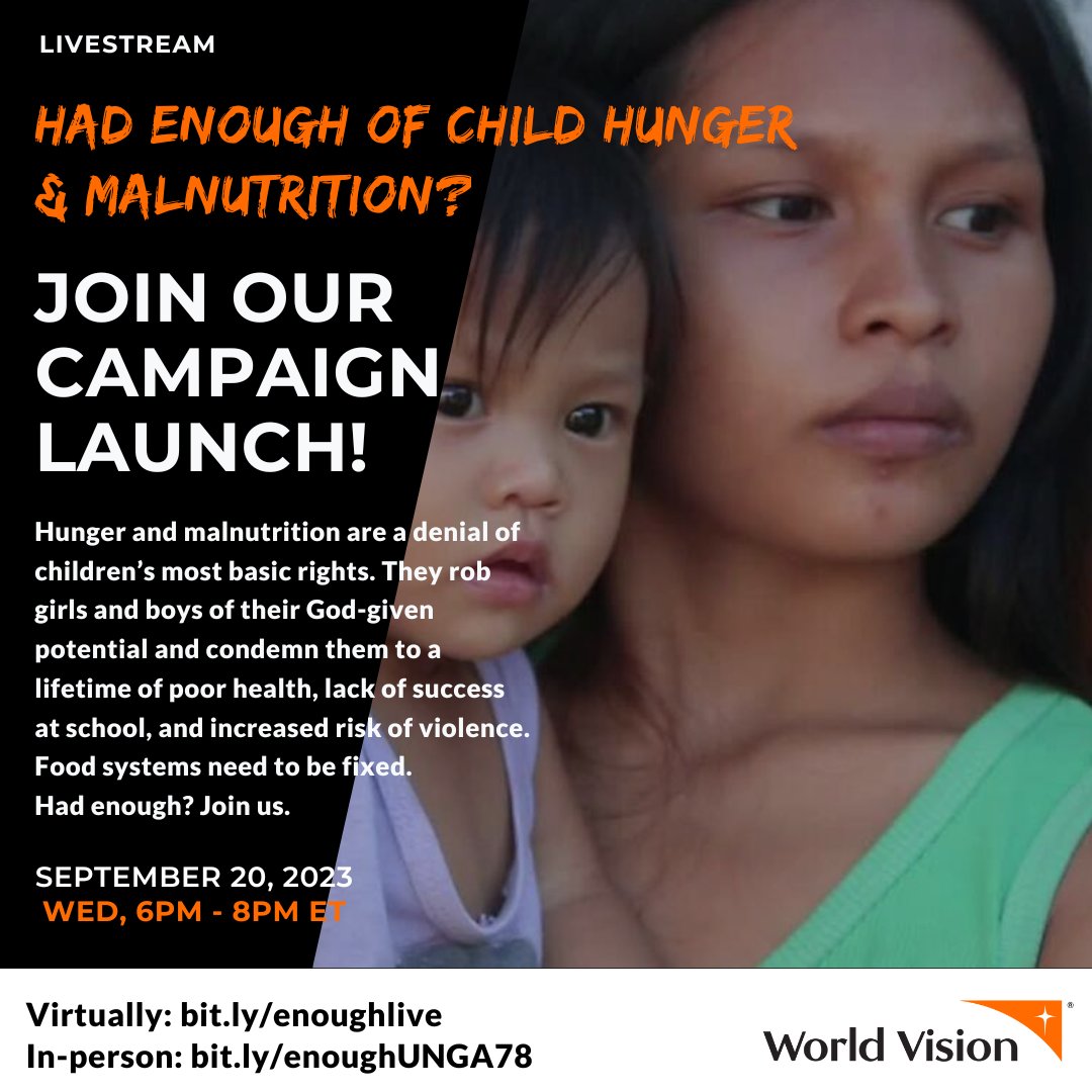 "One cannot think well, love well, sleep well, if one has not dined well." (Virginia Woolf) - Hunger and malnutrition are a denial of children's basic rights. It's time to end hunger and malnutrition. Join #WorldVision  Campaign now! #WorldVision #Hunger #Malnutrition #SDGs