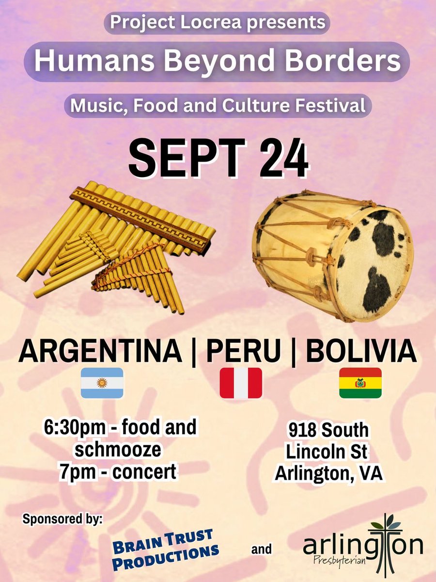 Cultura festivity this Sunday at 918 south Lincoln St Arlington, Va. enjoy good music, food. Invite your family friends and neighbors. 👏🏼👏🏼👏🏼