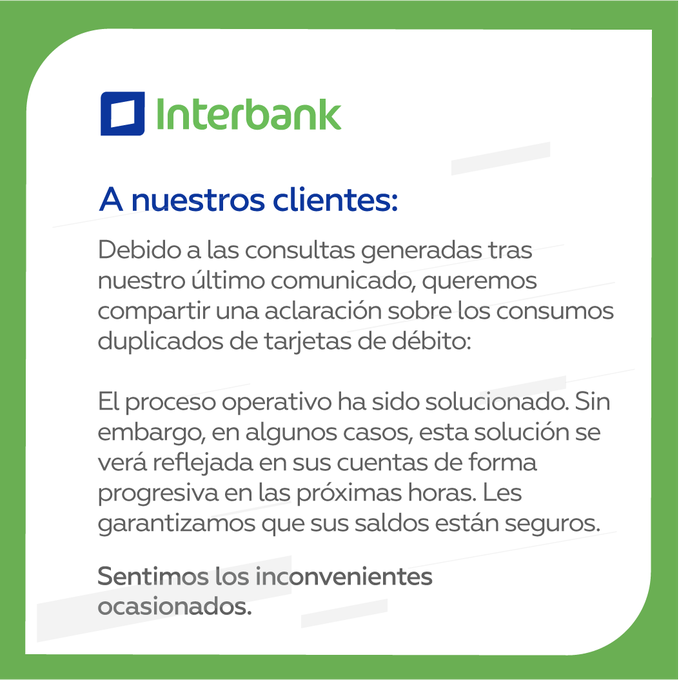 InterbanK; Pronunciamiento de Interbank 