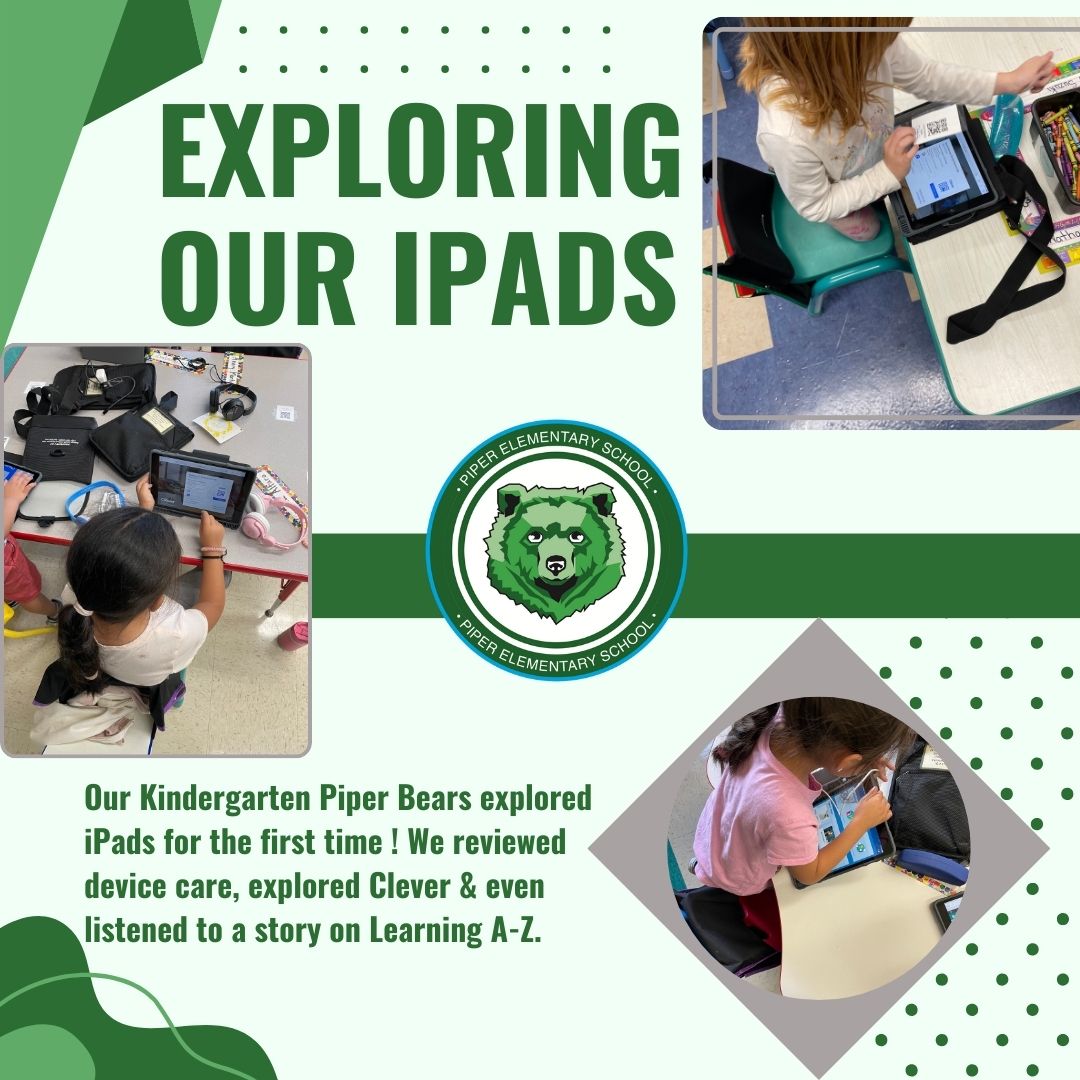 Proud of these students & teachers for taking a leap & exploring the iPads ! #wearepiper #somospiper #wecan #d100inspires