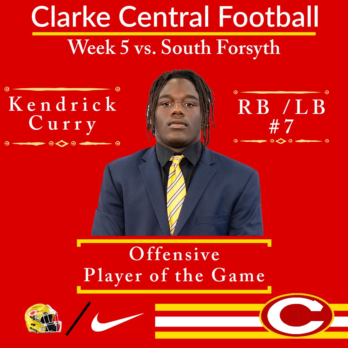 Clarke Central Gladiators Football tweet media