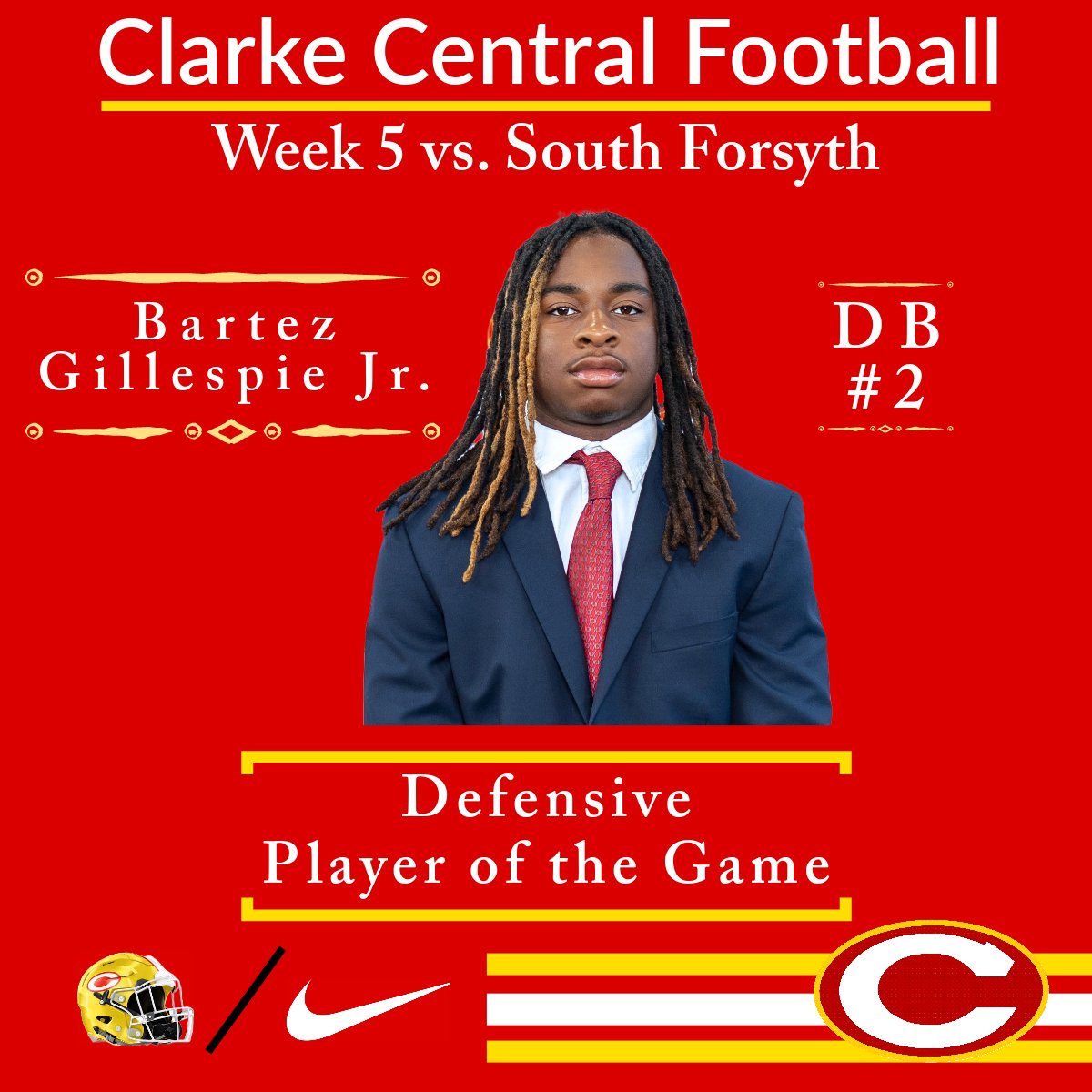 Clarke Central Gladiators Football tweet media