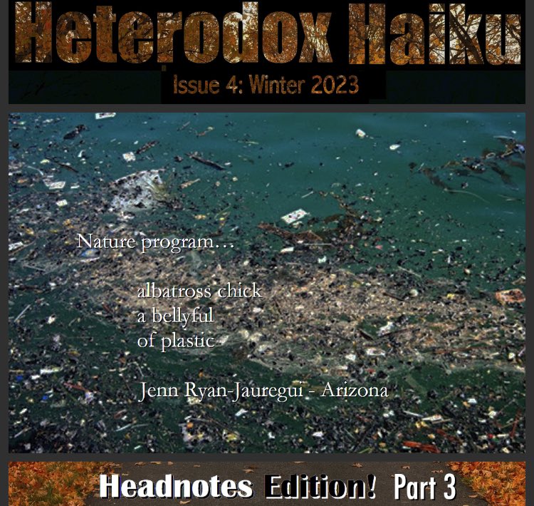 Thrilled to have my haiku inspired by a David Attenborough nature program included in Issue 4 of Heterodox Haiku Journal. My sincere gratitude to Editor @BerglundJerome #haiku