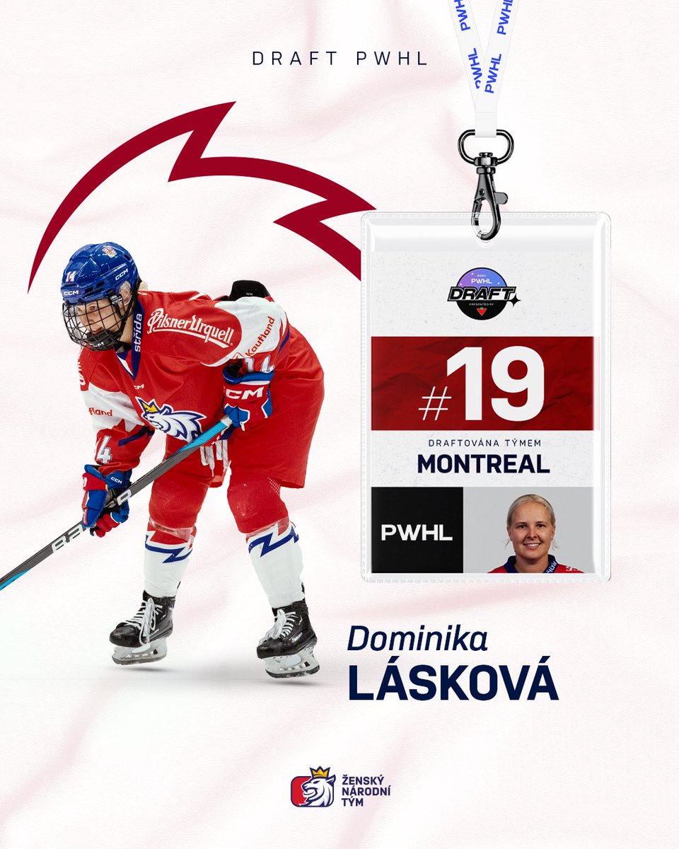 narodnitymzen's tweet photo. Nejvýše draftovanou Češkou do PWHL je Dominika Lásková! 🔥 Z 19. pozice na ni ukázal 🇨🇦 Montreal. 👏

#narodnitymzen #ceskyhokej https://t.co/y09hRSOGtS