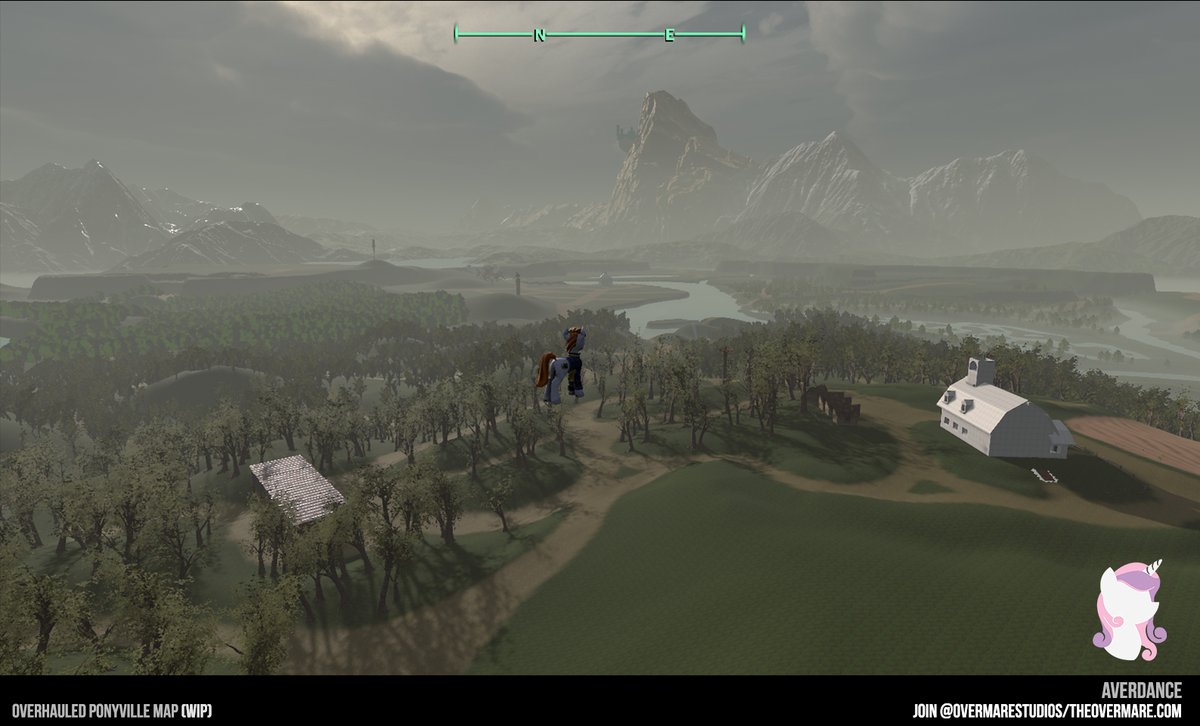 OvermareStudios's tweet photo. At Galacon, we revealed part of our plans involved overhauling our map of Ponyville, turning it into a much denser and much more open-world valley for players to explore. 

So have a first look at our in-progress prototype Ponyville.
#Overmare #AshesofEquestria #Pony #MLP #Brony https://t.co/pmnjsfep9l
